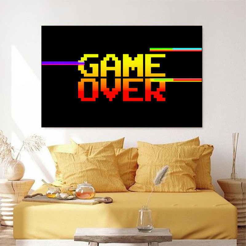 تابلو شاسی مدل GAME OVER کد 3656 | دنیای قاب