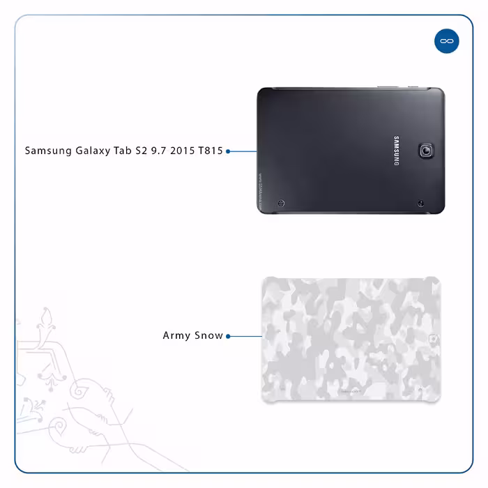 برچسب پوششی ماهوت مدل Army-Snow مناسب برای تبلت سامسونگ Galaxy Tab S2 9.7 2015 T815