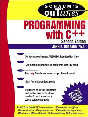 خرید و دانلود نسخه کامل کتاب Schaum's outline of theory and problems of programming with C