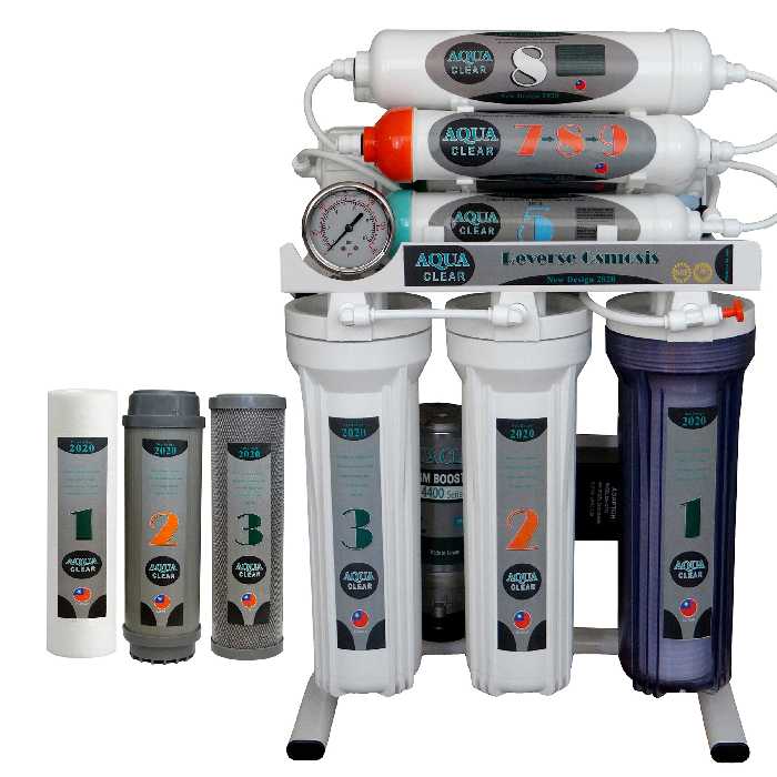دستگاه تصفیه کننده آب آکوآکلیر مدل NEWDESIGN 2020 - AFQ9 به همراه فیلتر مجموعه 3 عددی
