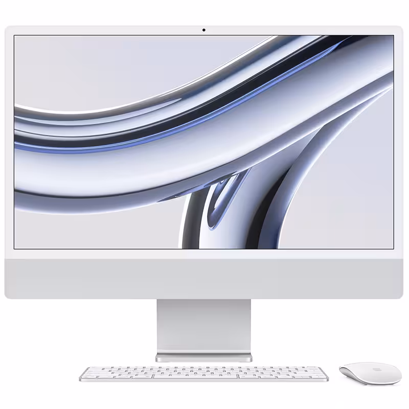 آی‎ مک 24 اینچ M3 پردازنده 8core - 8core حافظه رم 8 گیگابایت ظرفیت 256 گیگابایت SSD نقره ای MQR93 - Hiapple.ir