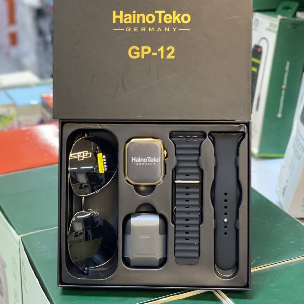 پک ساعت هوشمند و ایرپاد هاینو تکو gp12 به همراه عینک ریبن و 2 تا بند ارسال سریع