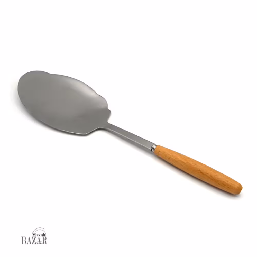 کفگیر استیل دسته چوبی 1 عددی چین