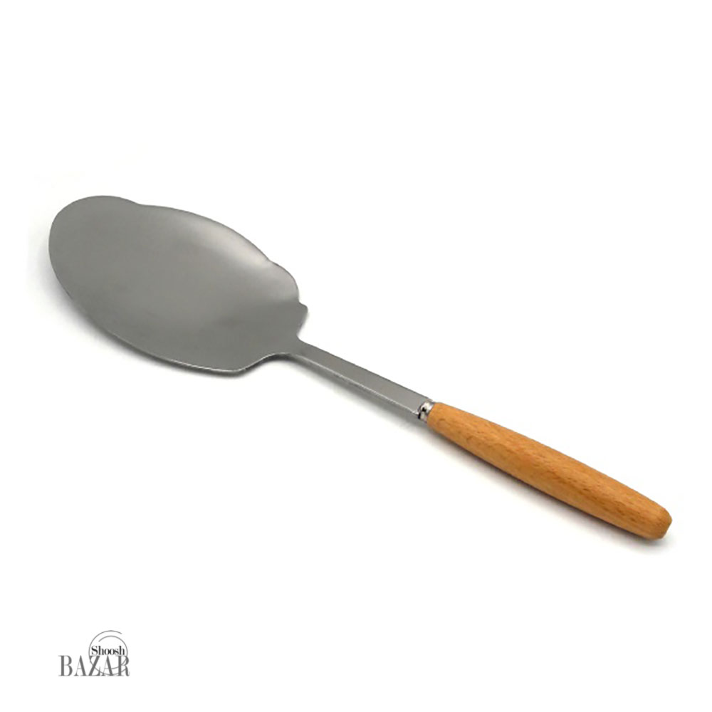 کفگیر استیل دسته چوبی 1 عددی چین