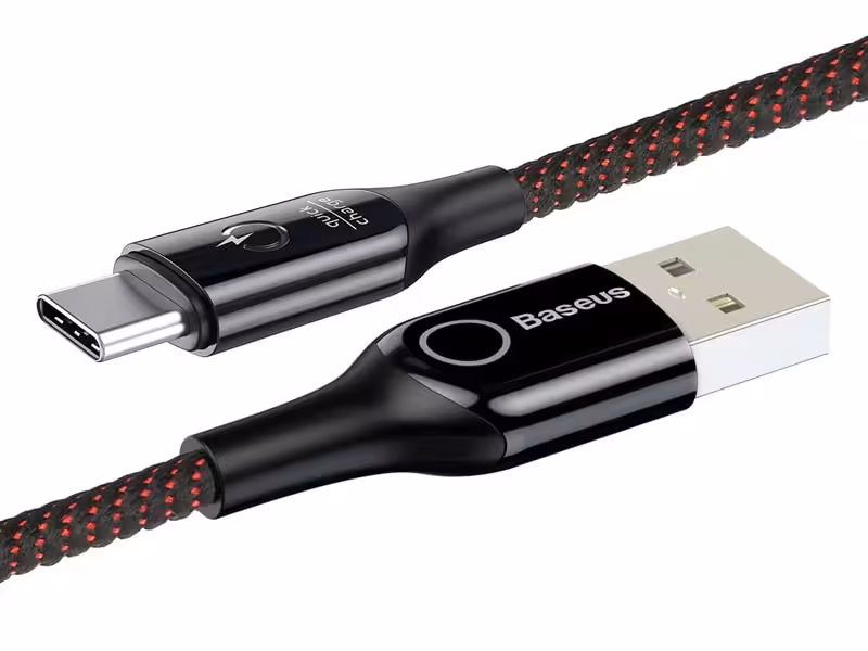 کابل شارژ هوشمند بیسوس Baseus C-shaped light intelligent Type-C cable