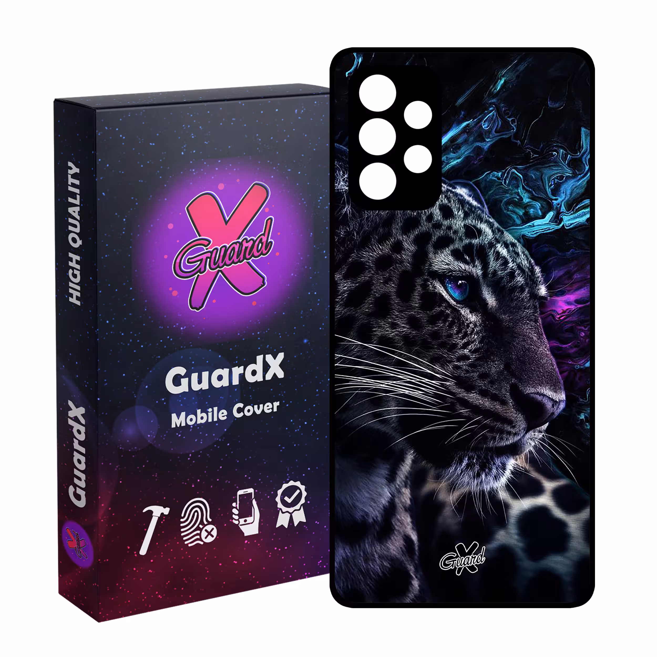 کاور گارد ایکس طرح پلنگ مدل Glass10250 مناسب برای گوشی موبایل سامسونگ Galaxy A52