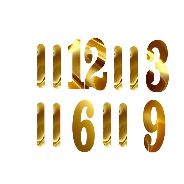 اعداد ساعت دیواری مدل 20153A6 مجموعه 12 عددی