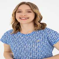 تیشرت زنانه آبی تیره یو اس پولو - فروشگاه لباس شهرمون