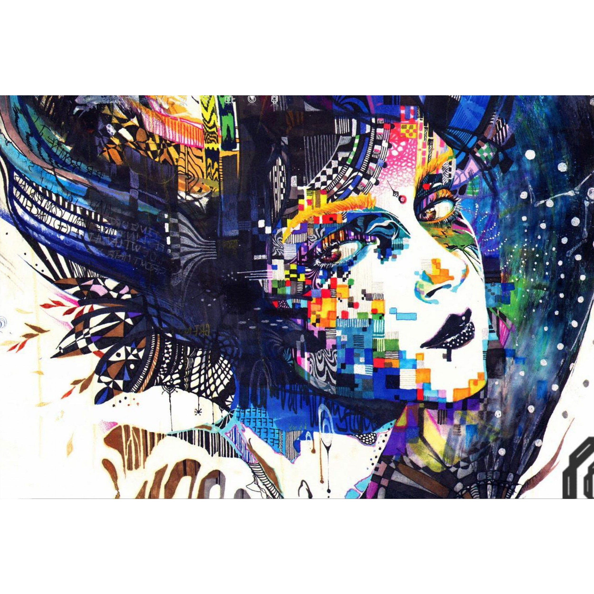 تابلو شاسی طرح انتزاعی دختر مدل T1385