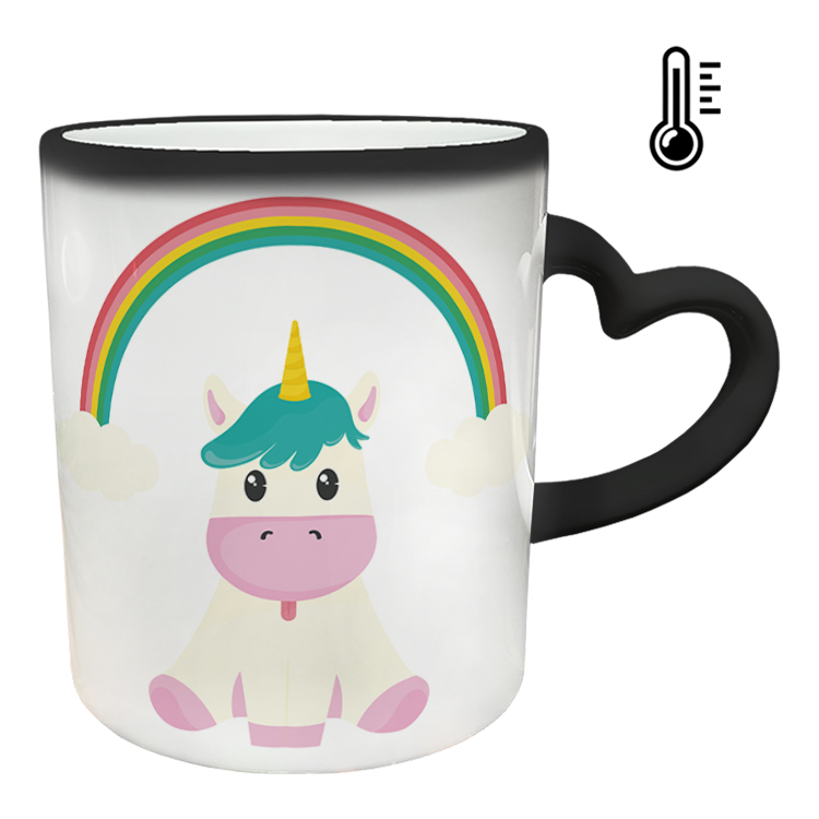 ماگ حرارتی مدل دسته قلبی طرح یونیکورن کد 20