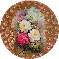 بشقاب دیوارکوب سفالی مدل گل کد 6