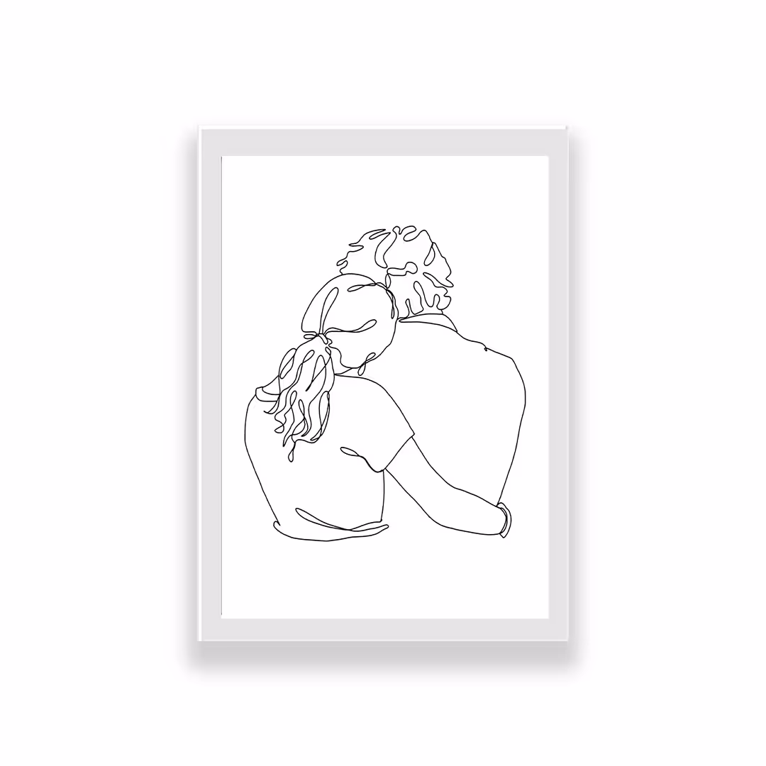 تابلو مدل مینیمال لاین آرت عاشقانه