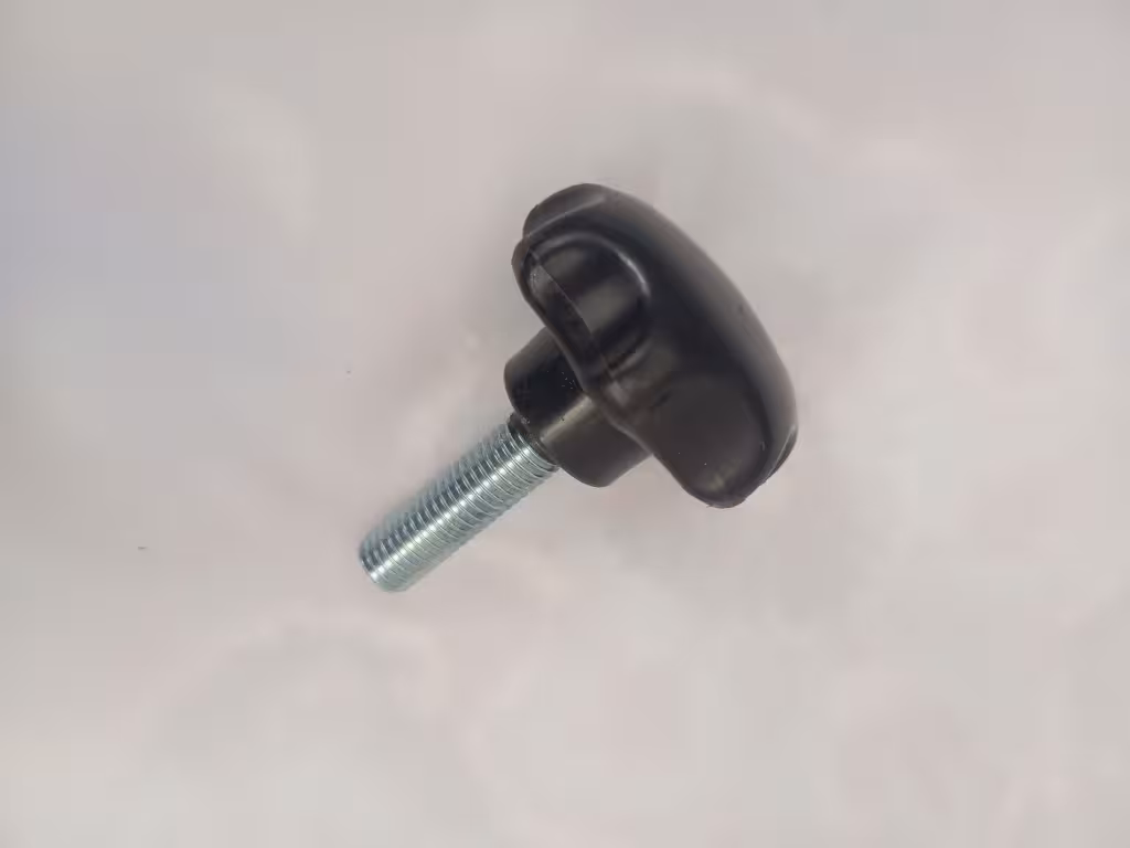 پیچ خروسکی فلکه ای 12 هفت پر قطر دسته پلاستیکی 60 mm طول رزوه 40 mm
