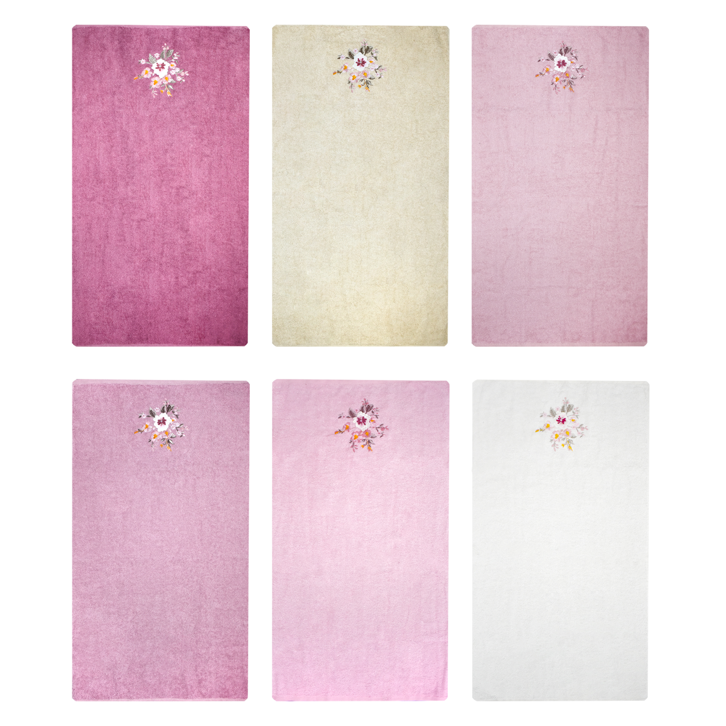 حوله دست و صورت ربکا مدل R-000754 سایز 50x90 سانتیمتر مجموعه 6 عددی