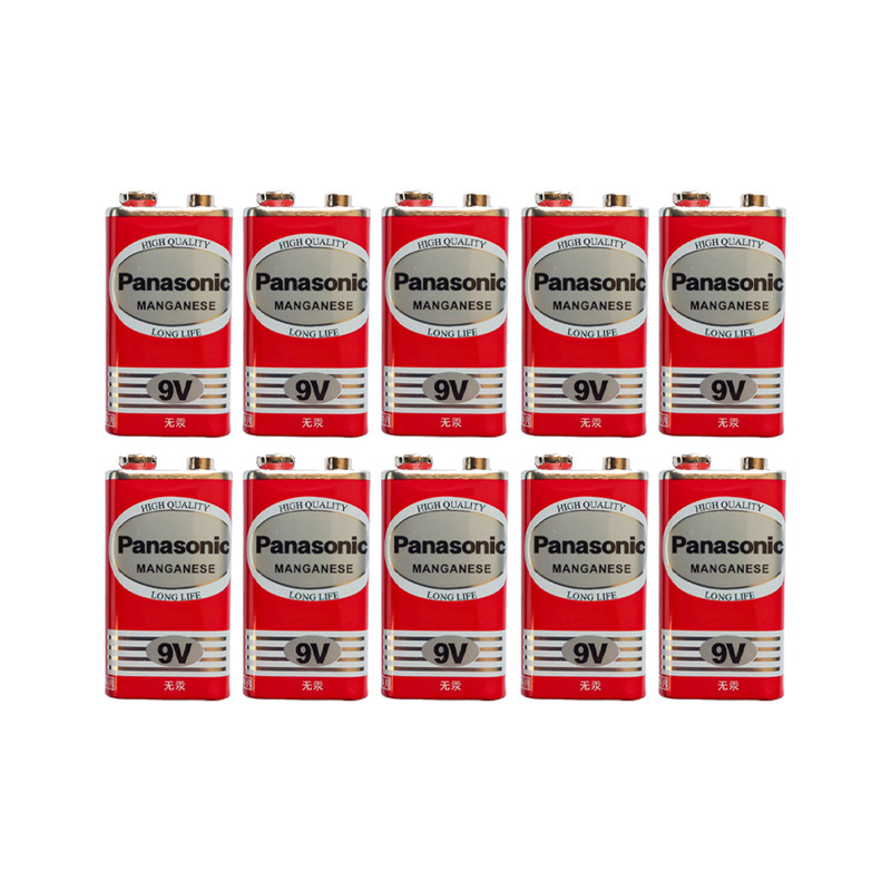 باتری کتابی پاناسونیک مدل Manganese کد 9V بسته 10 عددی