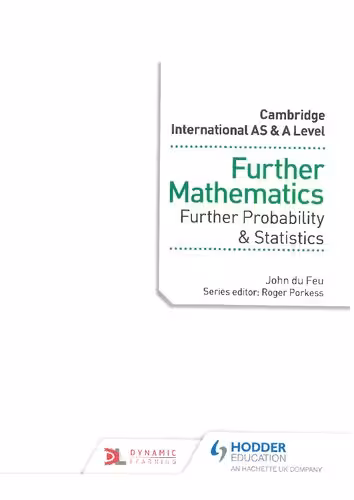 خرید و دانلود نسخه کامل کتاب Further probability and statistics