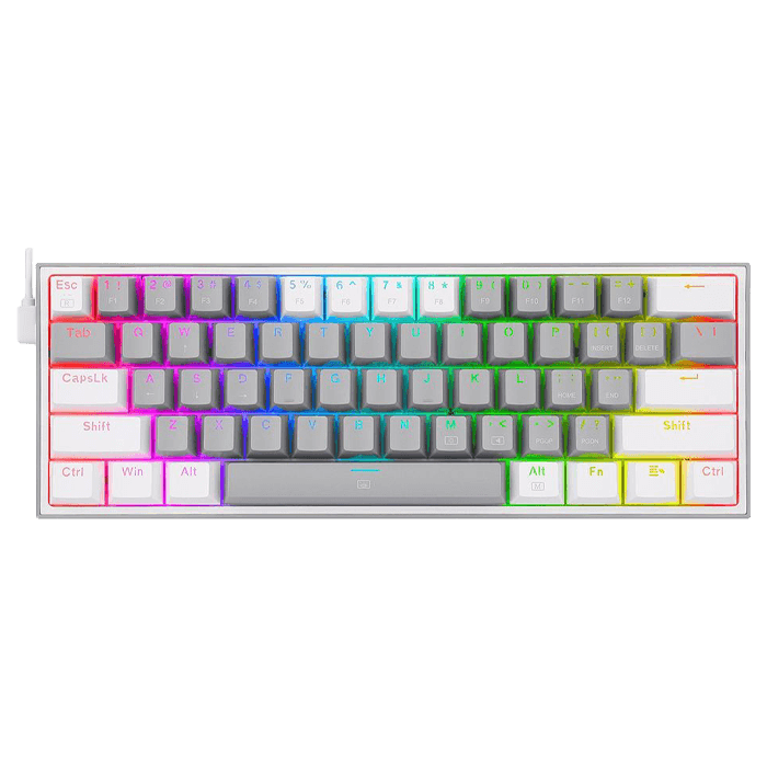 مشخصات قیمت و خرید کيبورد گیمینگ ردراگون مدل Redragon Fizz K617 رنگ طوسی سفید