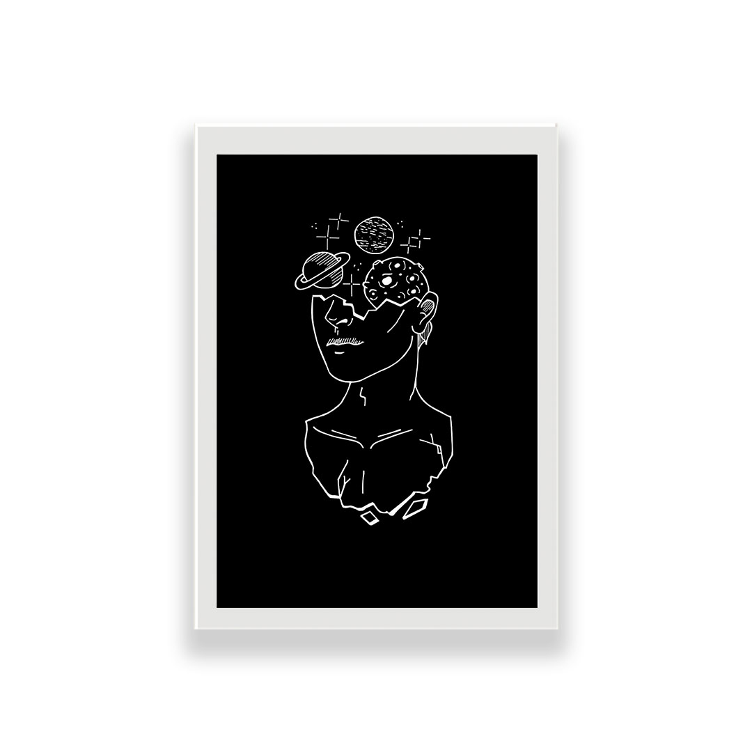 تابلو طرح مینیمال لاین آرت چهره