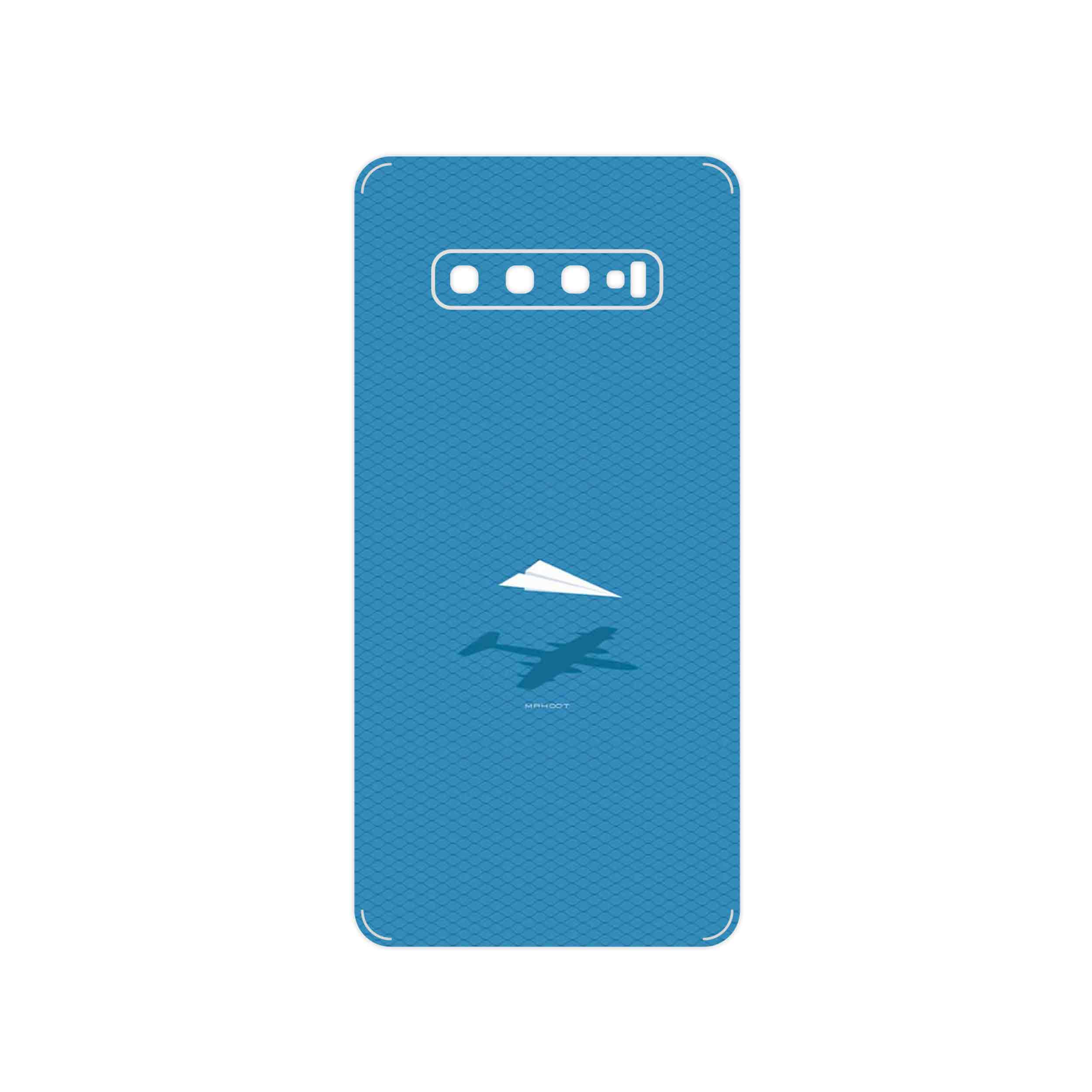 برچسب پوششی ماهوت مدل Minimal Paper Airplane مناسب برای گوشی موبایل سامسونگ Galaxy S10 Plus