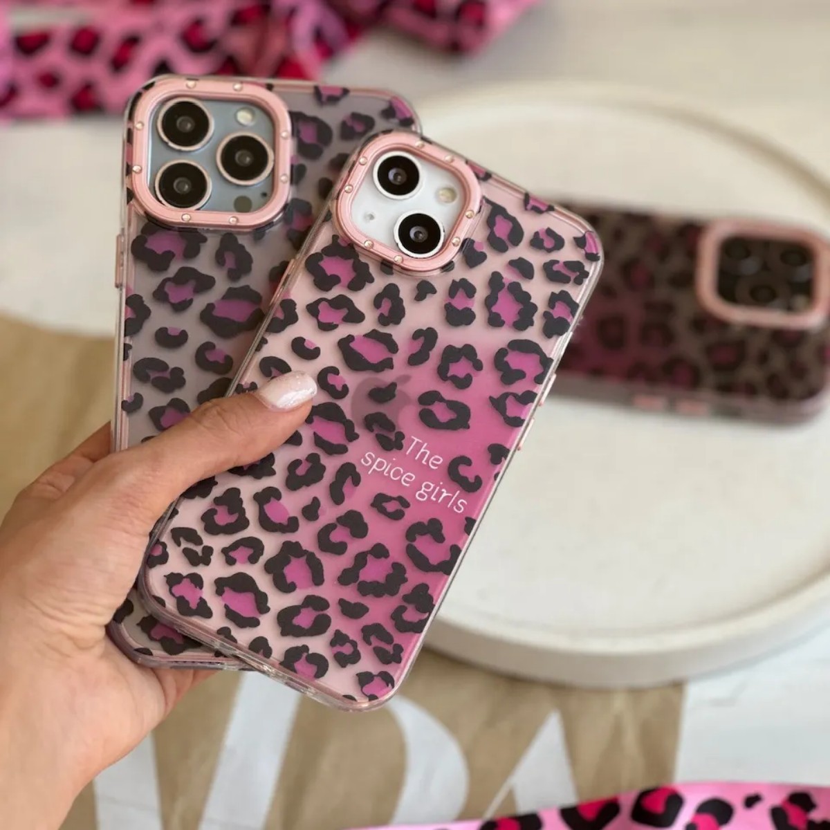 قاب گوشی The Spice Girls پلنگی با بند بلند ستش آیفون سامسونگ شیائومی