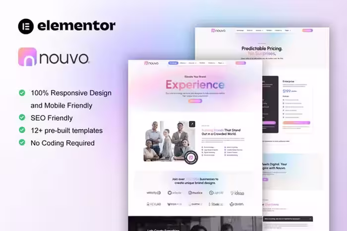 دانلود Nouvo کیت تمپلیت المنتور دیجیتال مارکتینگ