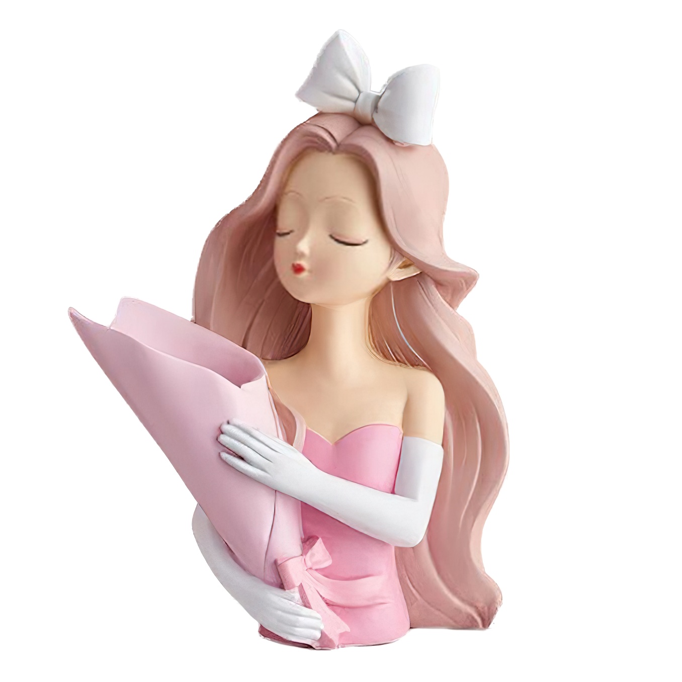 مجسمه مدل دختر پاپیونی گلدان به دست