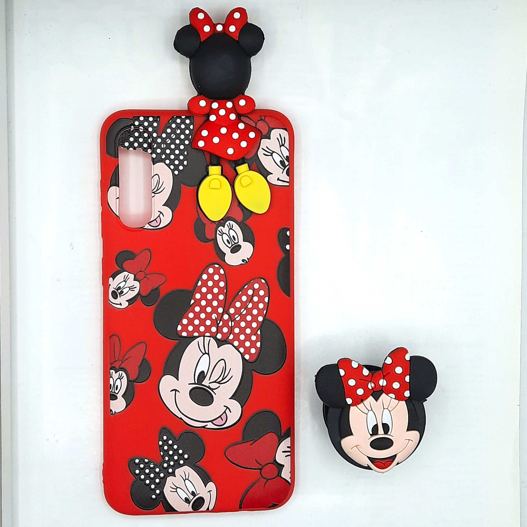   کاور طرح میکی موس مدل por minimous مناسب برای گوشی موبایل سامسونگ Galaxy A70/ A70S به همراه  پایه نگهدارنده