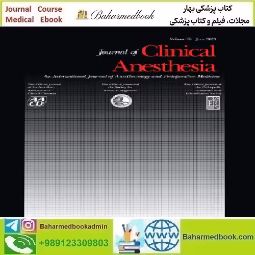 Journal of Clinical Anesthesia Volume 68 to 75 2021 TR