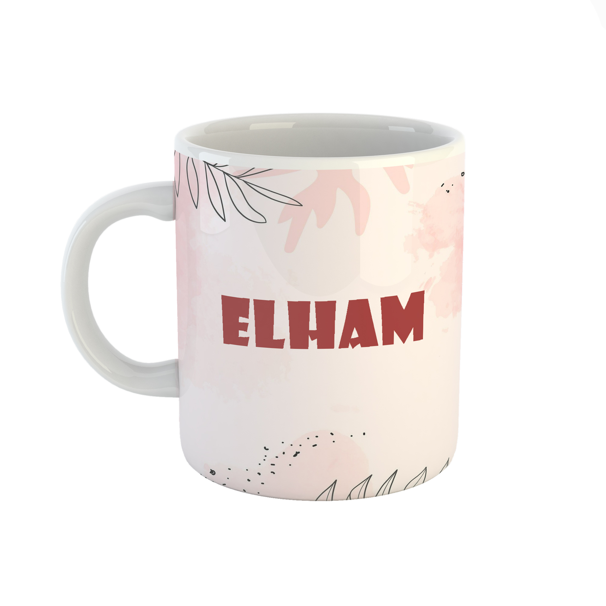 ماگ طرح اسم الهام مدل برگ کد 242