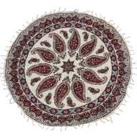 رومیزی قلمکار گرد ممتاز اصفهان سایز 100 در 100 سانتی متر
