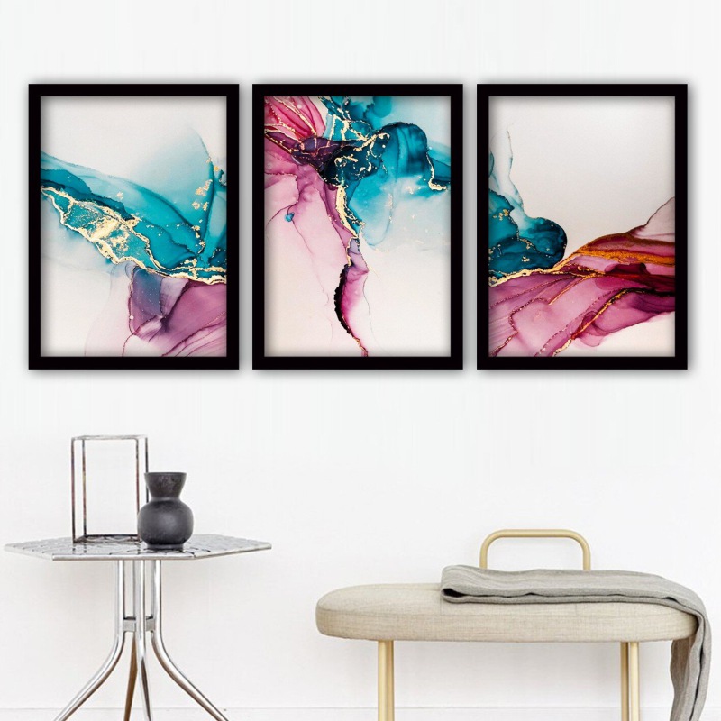 تابلو دکوراتیو طرح مدرن آبستراکت کد YF2343 مجموعه 3 عددی