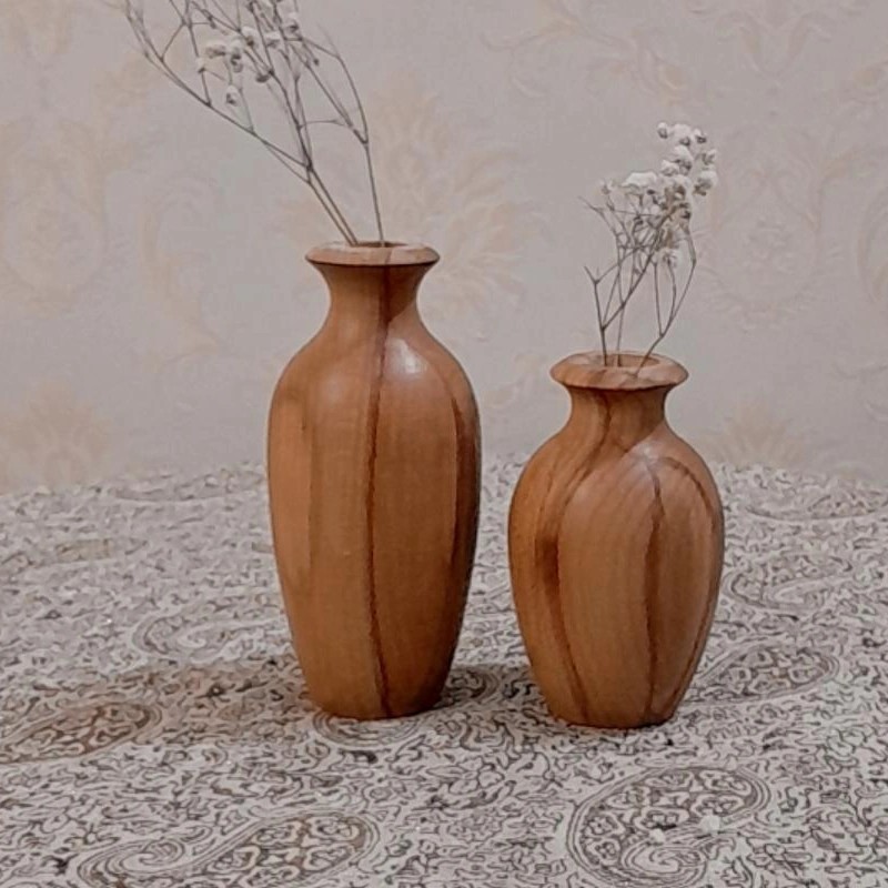 گلدان چوبی15و10سانتی دو عددی طرح مشترک