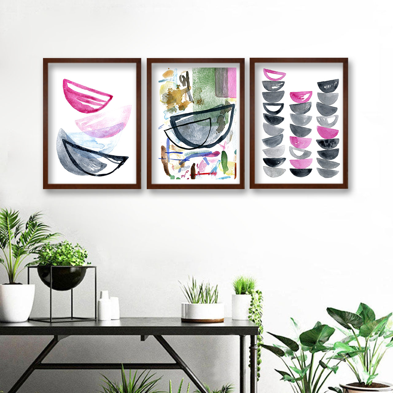 تابلو هیلما گالری کد HAP1891 BR مجموعه 3 عددی