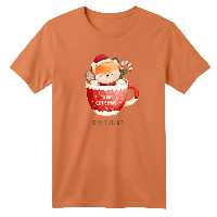 تی شرت آستین کوتاه بچگانه مدل گوزن کریسمس کد 1 رنگ گلبهی