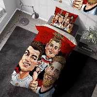 ست لحاف پسرانه فوتبالی طرح مسی و رونالدو bas-5748