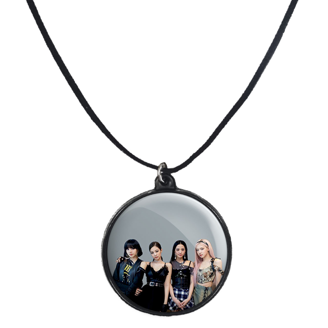 گردنبند پرمانه طرح بلک پینک کد pmb.18109 مدل دو طرفه