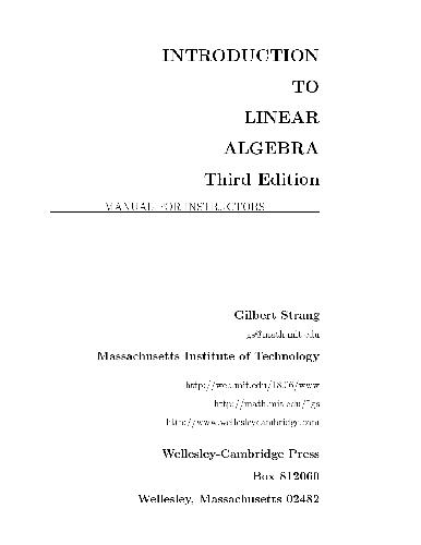 خرید و دانلود نسخه کامل کتاب Introduction to Linear Algebra