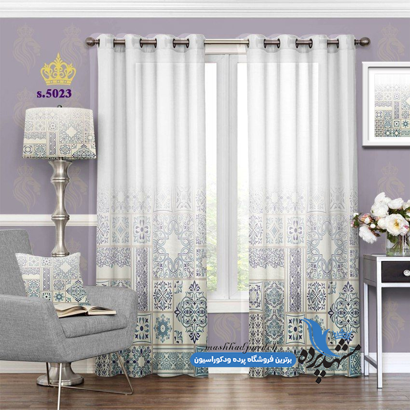 پرده پانچ ساده طرح اسلیمی کد s-5023