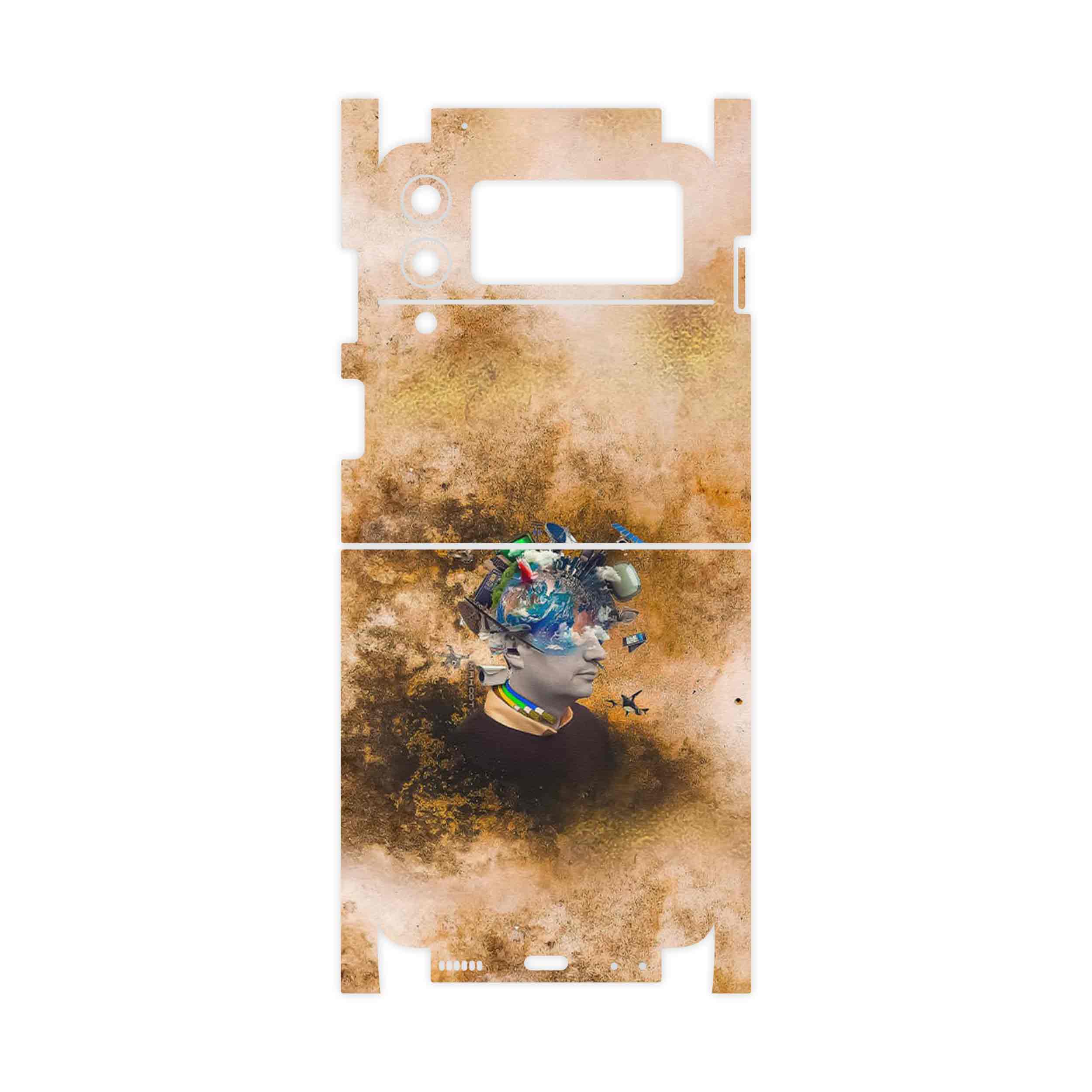 برچسب پوششی ماهوت مدل Collage of surreal Portrait of Men-FullSkin مناسب برای گوشی موبایل سامسونگ Galaxy Z Flip3 5G