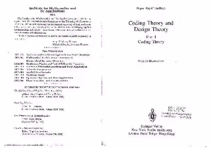 خرید و دانلود نسخه کامل کتاب Coding Theory and Design Theory. Coding Theory
