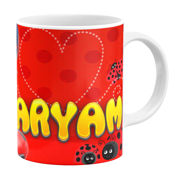 ماگ طرح دختر کفشدوزکی مدل مریم