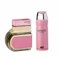 ادو تویلت زنانه عماد آرا مدل Genesis Pink حجم 100 میلی لیتر به همراه اسپری خوشبو کننده بدن زنانه عماد آرا مدل Genesis حجم 200 میلی لیتر