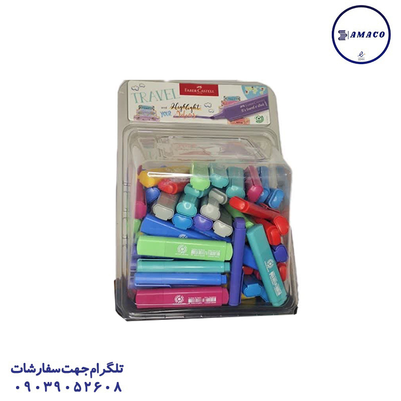 ماژیک فسفری پاستلی دبه ای  100 عددی فابرکاستل