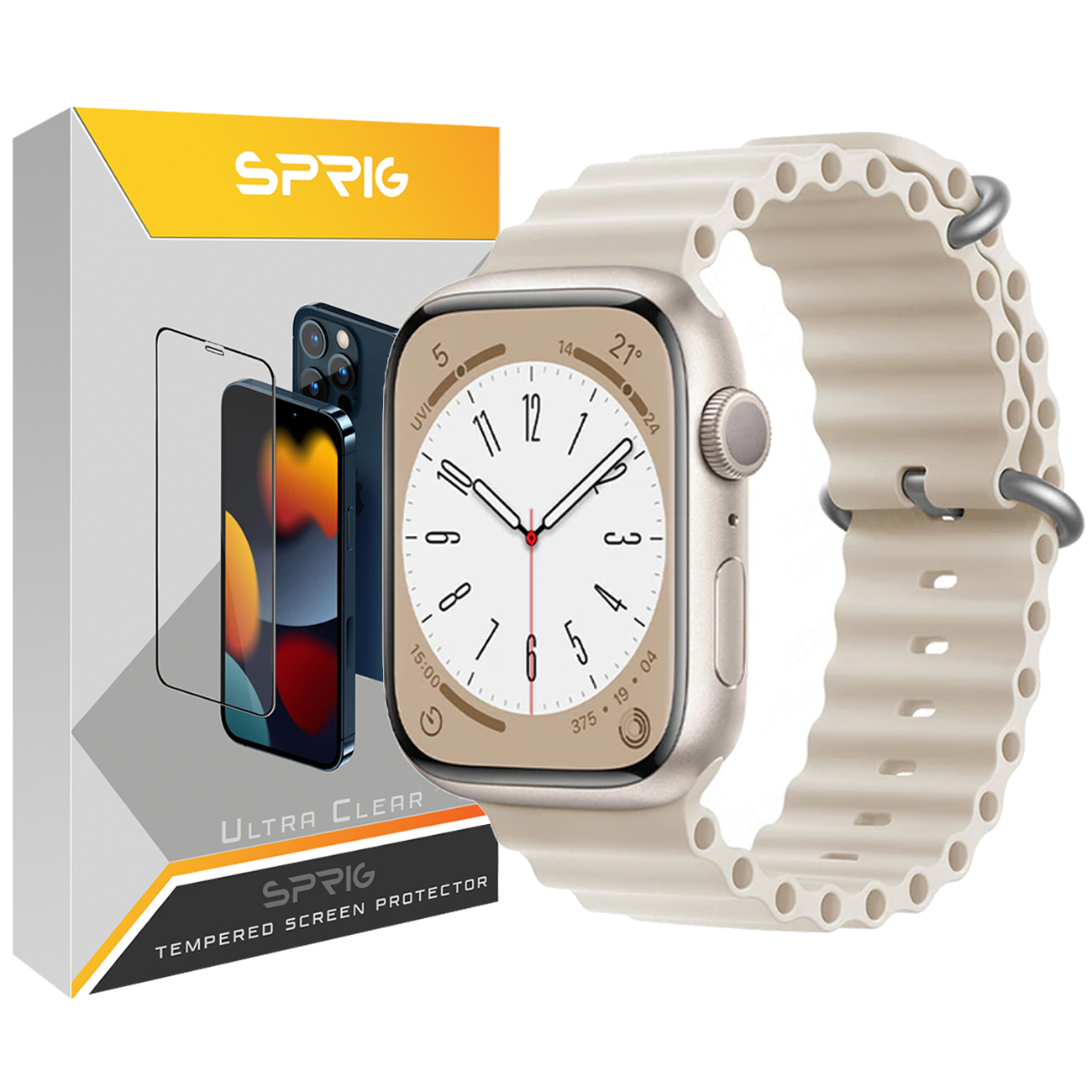 بند اسپریگ مدل Ocean مناسب برای اپل واچ Series 3 42mm