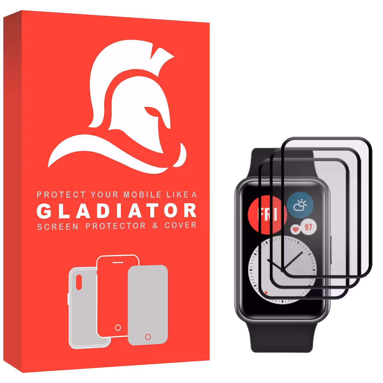 محافظ صفحه نمایش گلادیاتور مدل GWP3000 مناسب برای ساعت هوشمند هوآوی Watch Fit بسته سه عددی