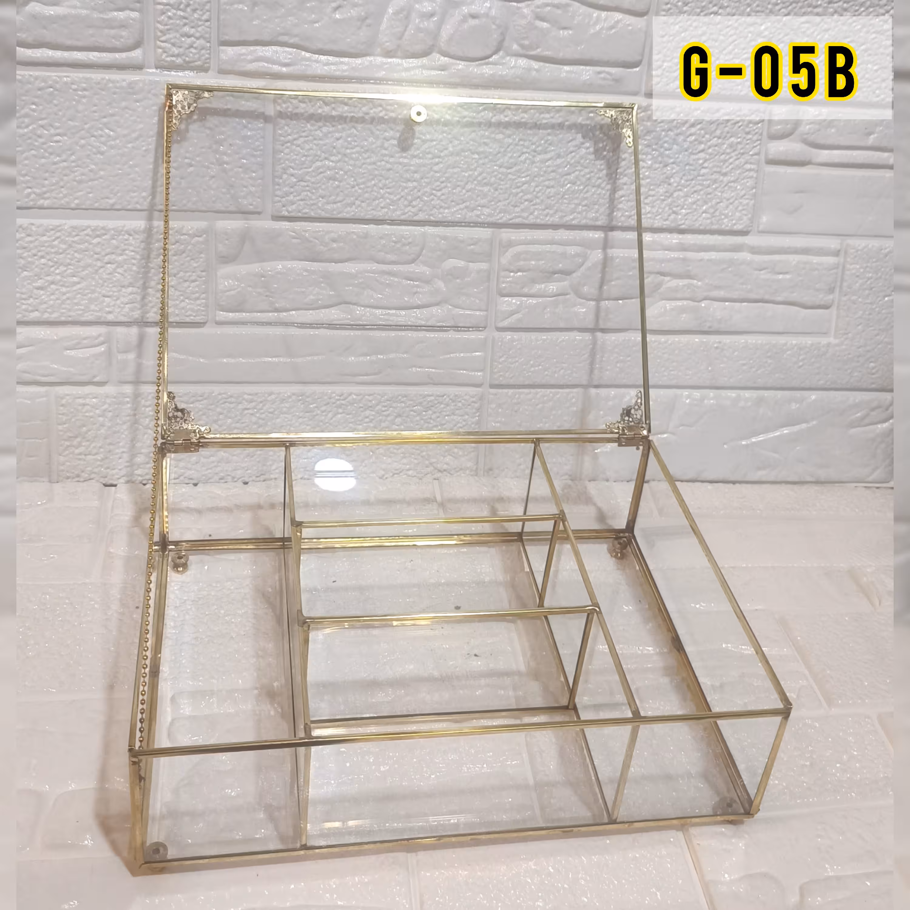 استند تیبگ پذیرایی شیشه و فلز 5خانه سری B