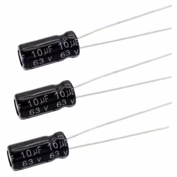 خازن الکترولیت 10 میکروفاراد مدل 63V-RUS بسته 3 عددی