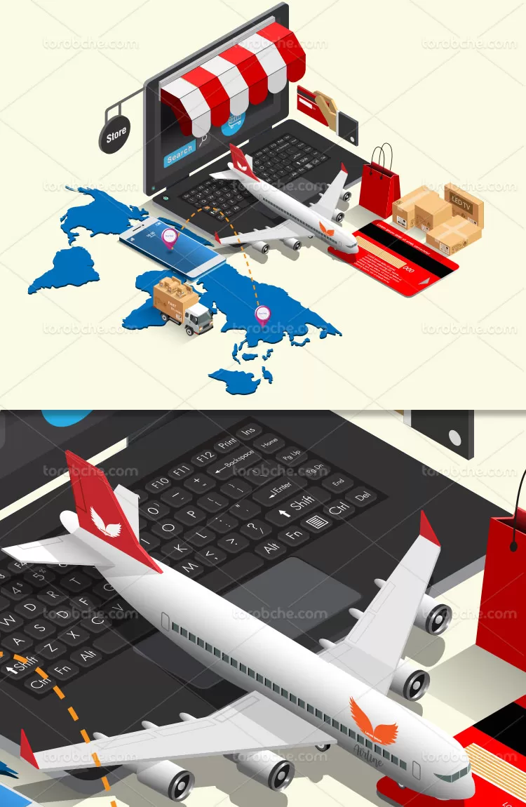 وکتور خرید آنلاین خلاقانه | گرافیک با طعم تربچه