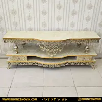 میز تلویزیون برنز مدل گل سرخ سنگین طول 160 کد 9324