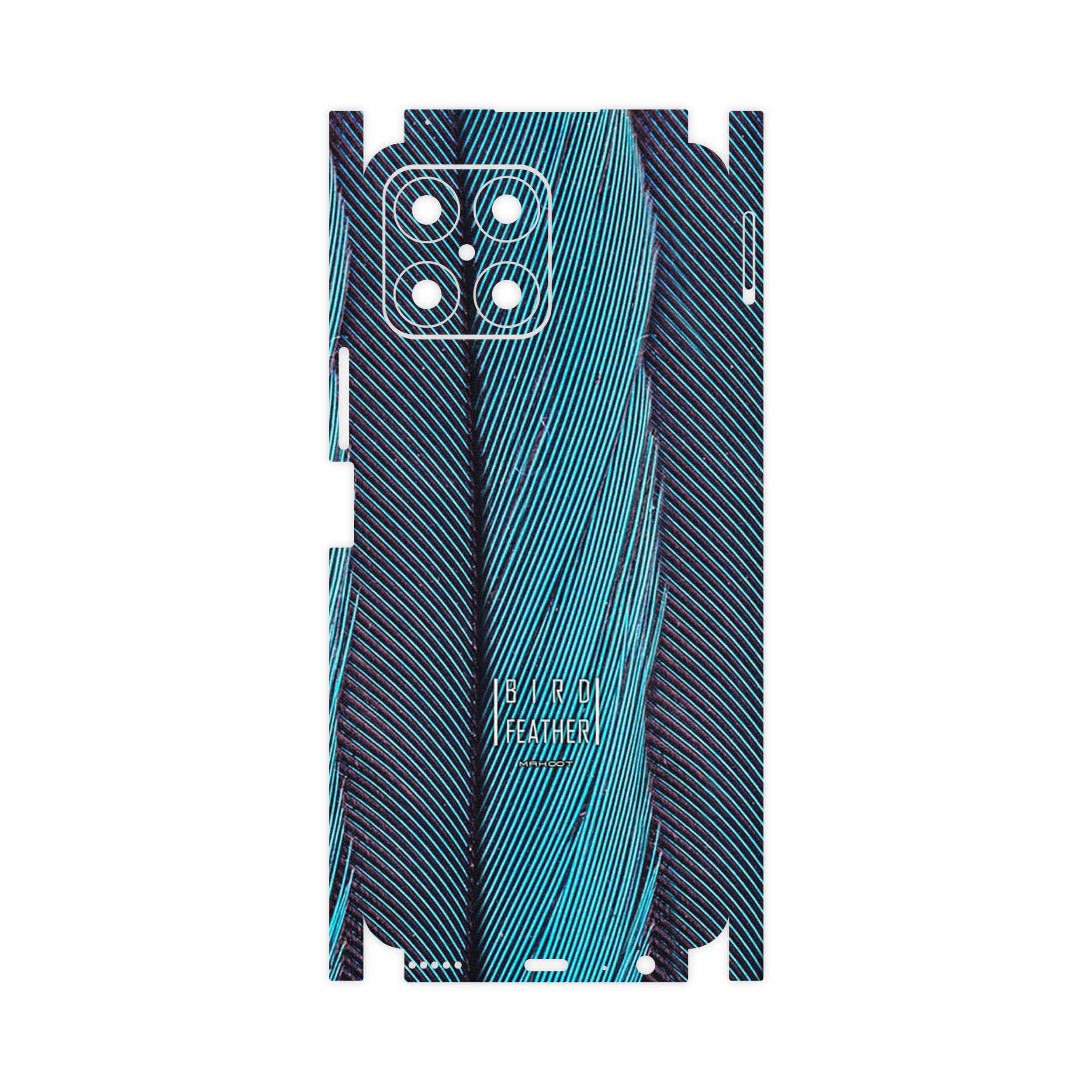 برچسب پوششی ماهوت مدل Turquoise feathers-FullSkin مناسب برای گوشی موبایل آنر X8